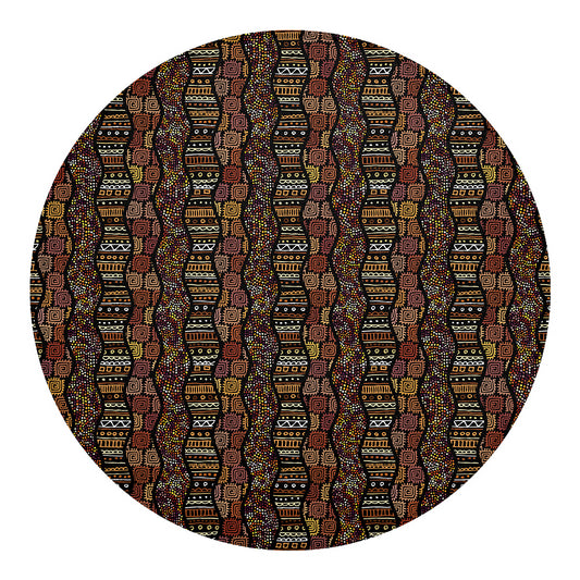 African Afro Inspired Pattern Print Round Blanket