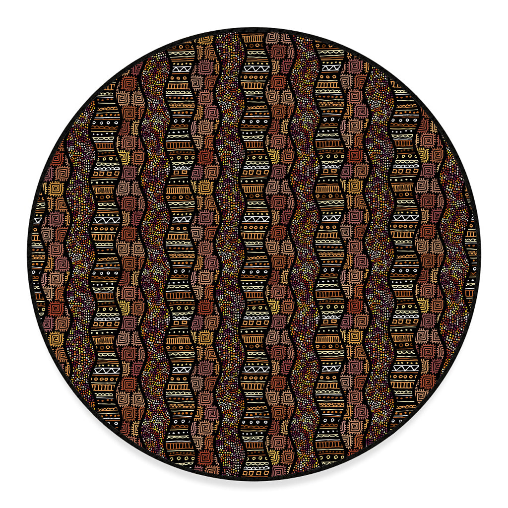 African Afro Inspired Pattern Print Round Floor Mat