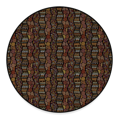 African Afro Inspired Pattern Print Round Floor Mat