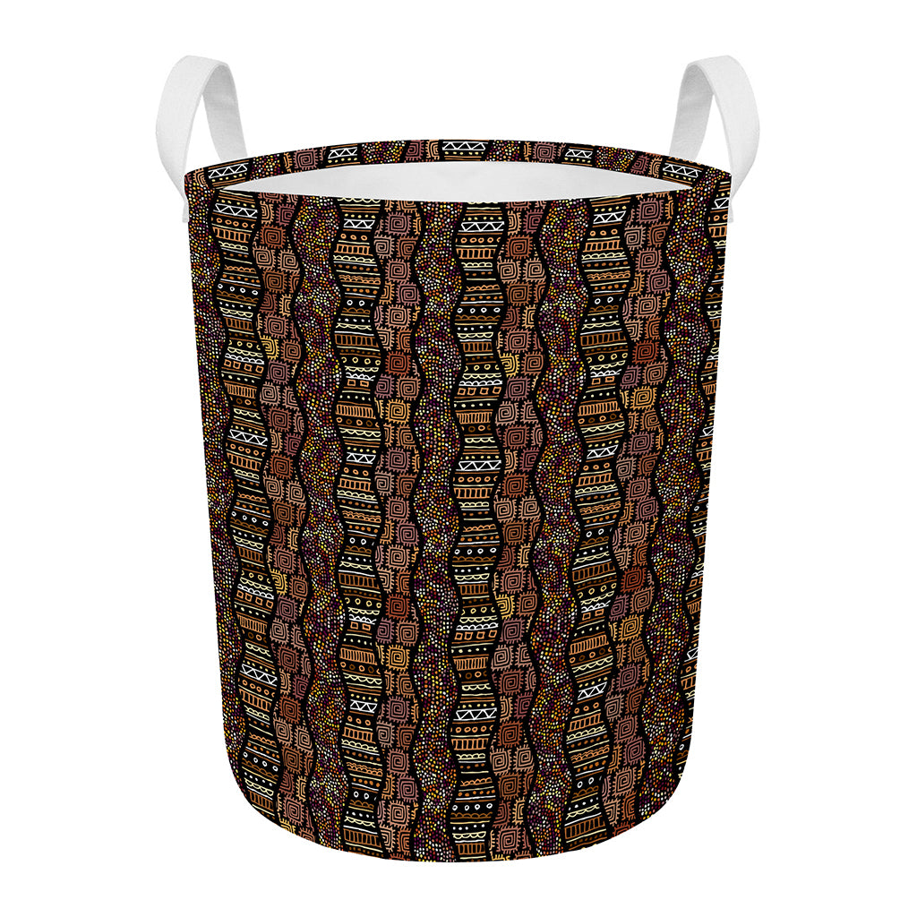 African Afro Inspired Pattern Print Round Laundry Basket