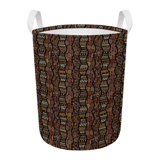 African Afro Inspired Pattern Print Round Laundry Basket
