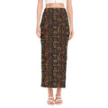 African Afro Inspired Pattern Print Side Slit Maxi Skirt