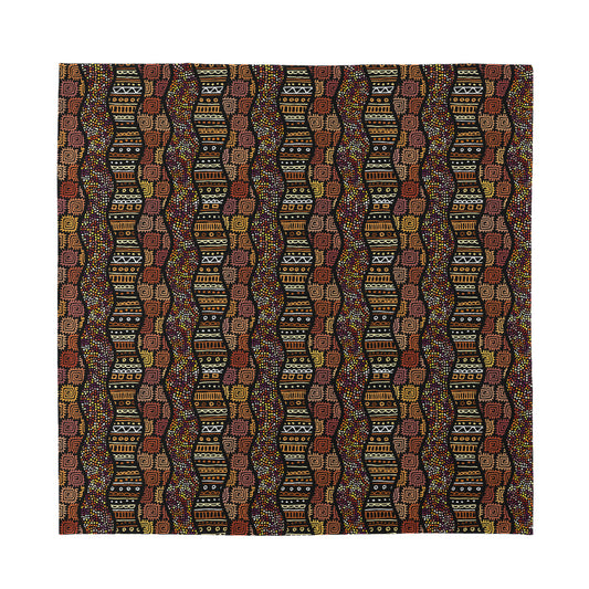 African Afro Inspired Pattern Print Silk Bandana