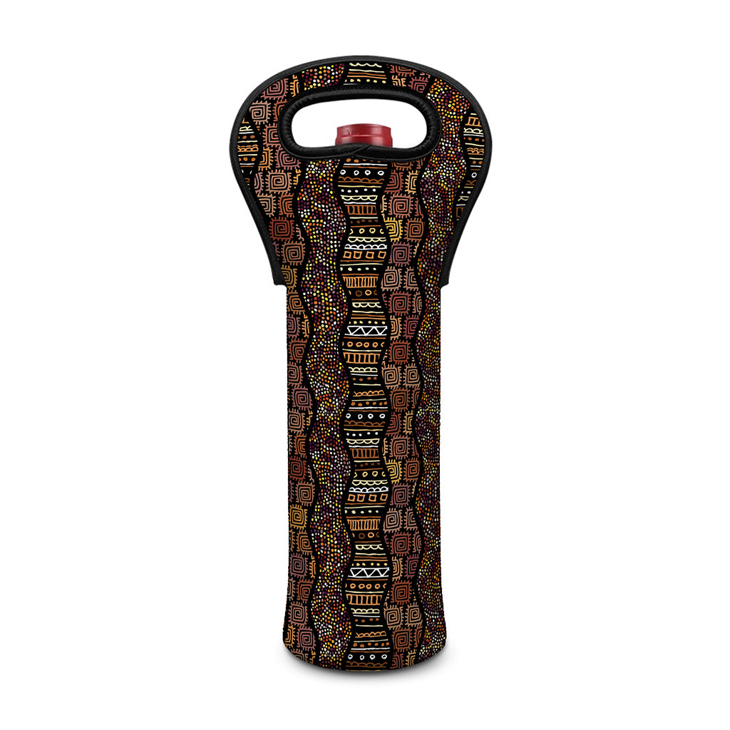 African Afro Inspired Pattern Print Single Neoprene Wine Tote