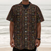 African Afro Inspired Pattern Print Textured Short Sleeve Shirt