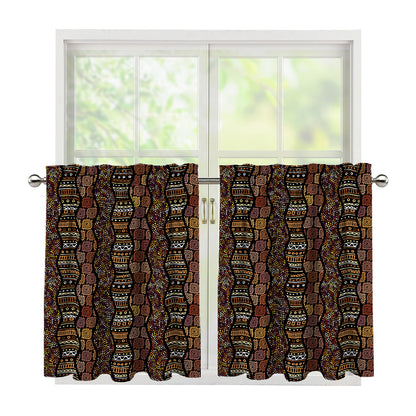 African Afro Inspired Pattern Print Tier Curtains