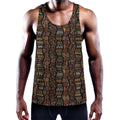 African Afro Inspired Pattern Print Men's Workout Tank Top