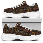 African Afro Inspired Pattern Print White Chunky Shoes