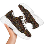 African Afro Inspired Pattern Print White Chunky Shoes