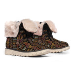 African Afro Inspired Pattern Print Winter Boots