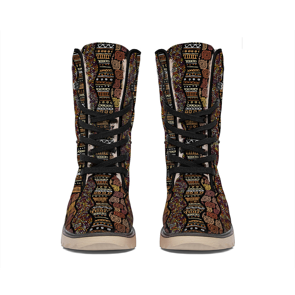 African Afro Inspired Pattern Print Winter Boots