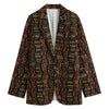 African Afro Inspired Pattern Print Women's Cotton Blazer