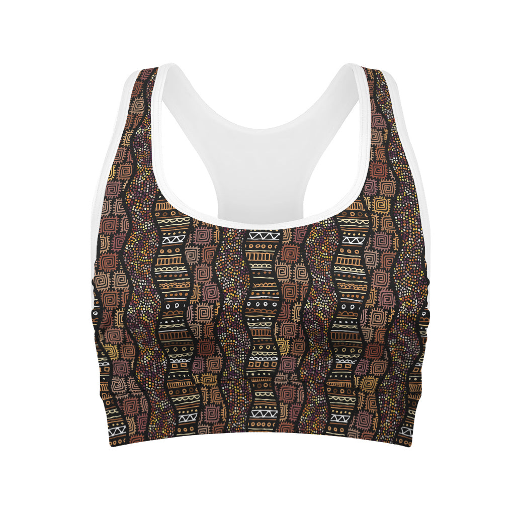 African Afro Inspired Pattern Print Women's Sports Bra