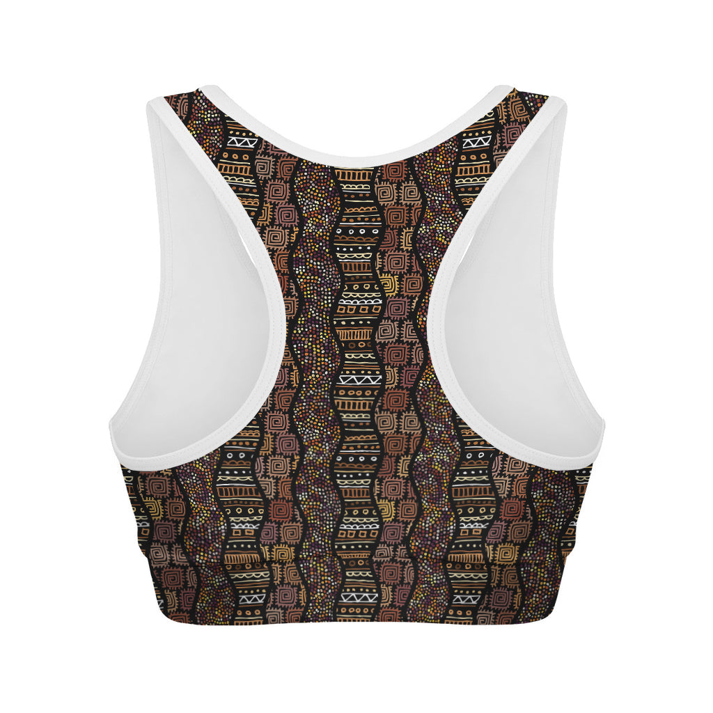 African Afro Inspired Pattern Print Women's Sports Bra