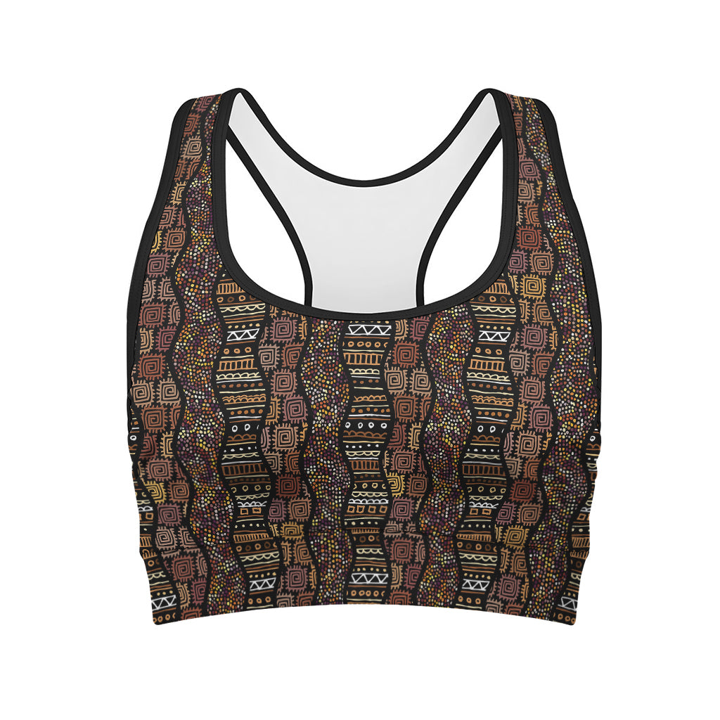 African Afro Inspired Pattern Print Women's Sports Bra