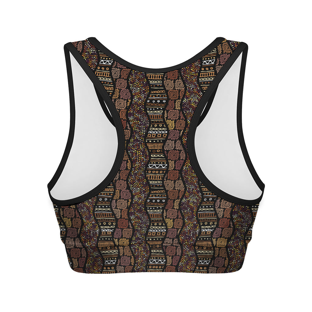 African Afro Inspired Pattern Print Women's Sports Bra