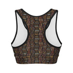 African Afro Inspired Pattern Print Women's Sports Bra