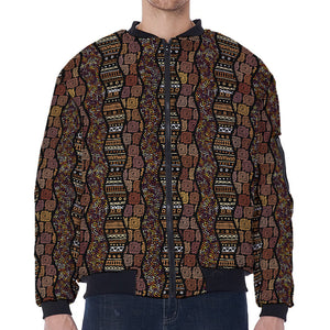 African Afro Inspired Pattern Print Zip Sleeve Bomber Jacket