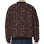 African Afro Inspired Pattern Print Zip Sleeve Bomber Jacket