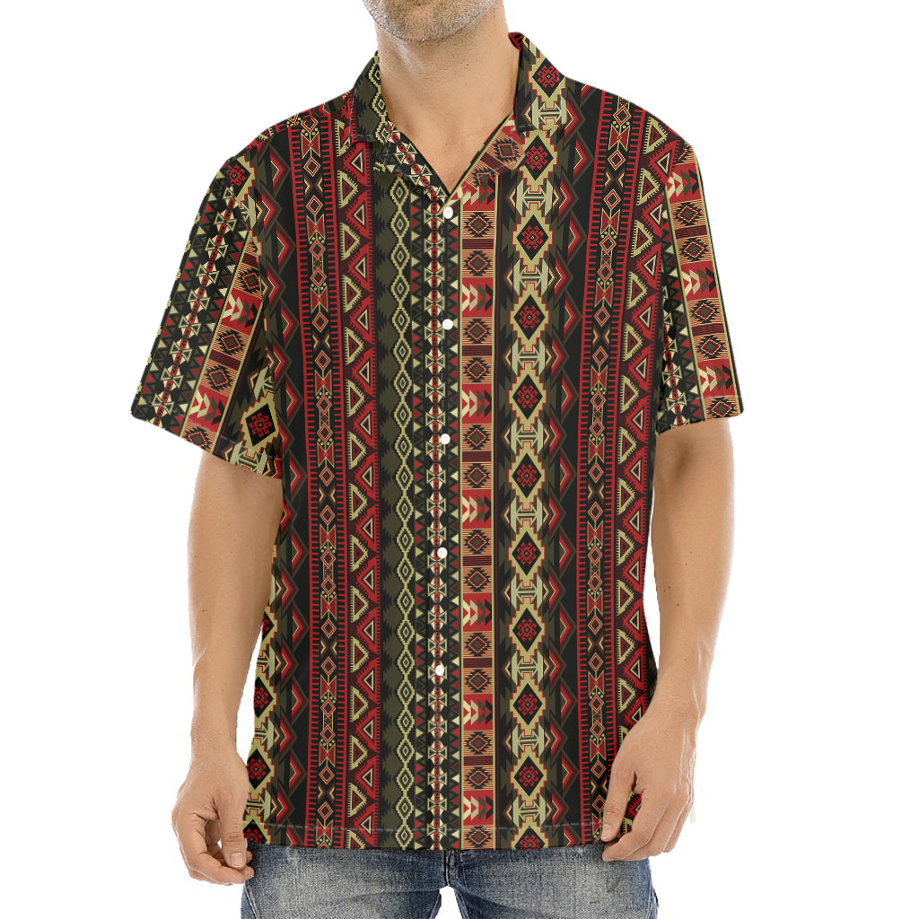 African Ethnic Pattern Print Aloha Shirt