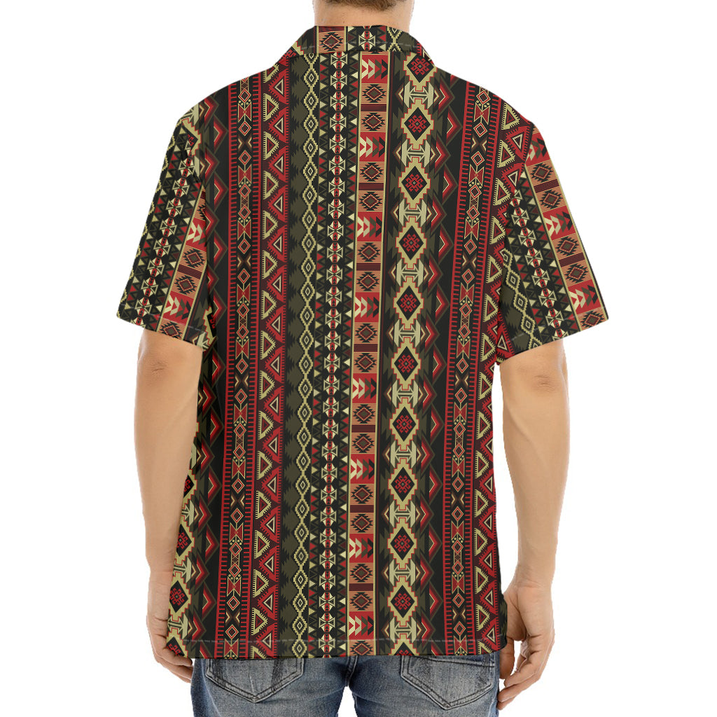 African Ethnic Pattern Print Aloha Shirt