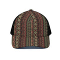 African Ethnic Pattern Print Black Mesh Trucker Hat