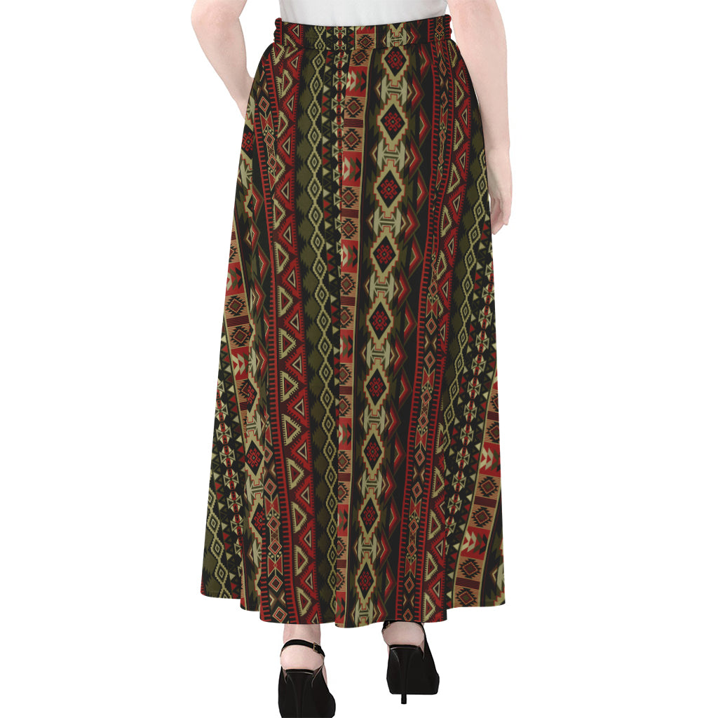 African Ethnic Pattern Print Chiffon Maxi Skirt