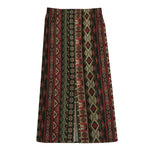 African Ethnic Pattern Print Cotton Front Slit Maxi Skirt