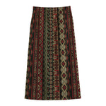 African Ethnic Pattern Print Cotton Front Slit Maxi Skirt