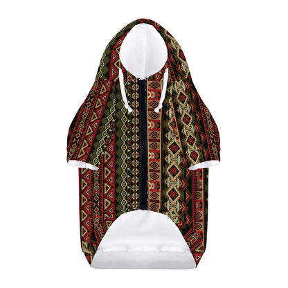 African Ethnic Pattern Print Dog Zip Up Hoodie