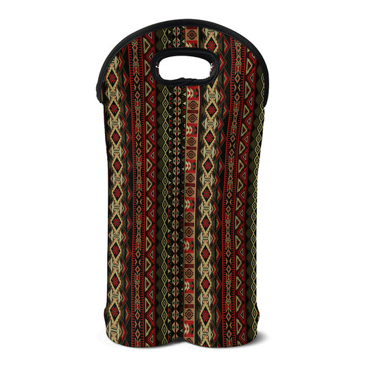 African Ethnic Pattern Print Double Neoprene Wine Tote