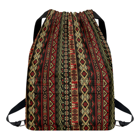 African Ethnic Pattern Print Drawstring Backpack