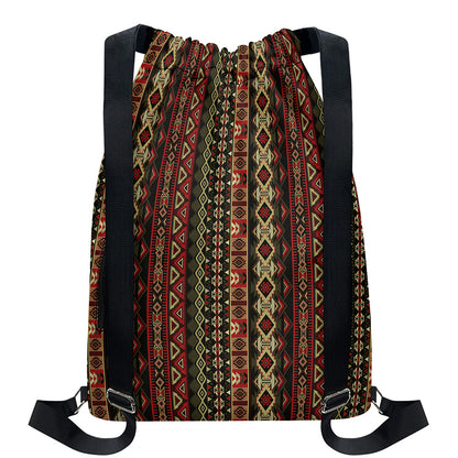 African Ethnic Pattern Print Drawstring Backpack