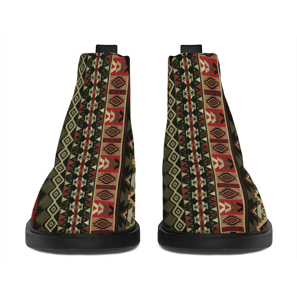 African Ethnic Pattern Print Flat Ankle Boots