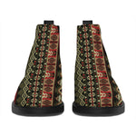 African Ethnic Pattern Print Flat Ankle Boots