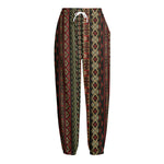 African Ethnic Pattern Print Fleece Lined Knit Pants