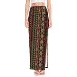 African Ethnic Pattern Print High Slit Maxi Skirt