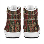 African Ethnic Pattern Print High Top Leather Sneakers