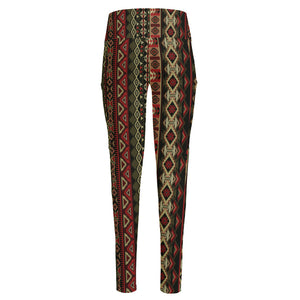 African Ethnic Pattern Print High-Waisted Pocket Leggings