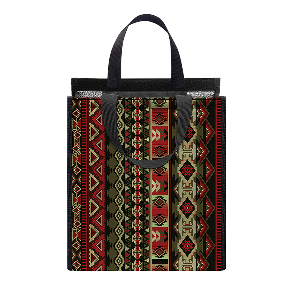 African Ethnic Pattern Print Insulated Lunch Tote