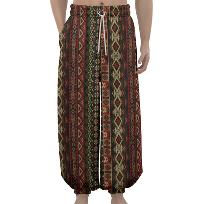 African Ethnic Pattern Print Lantern Pants