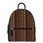 African Ethnic Pattern Print Leather Backpack
