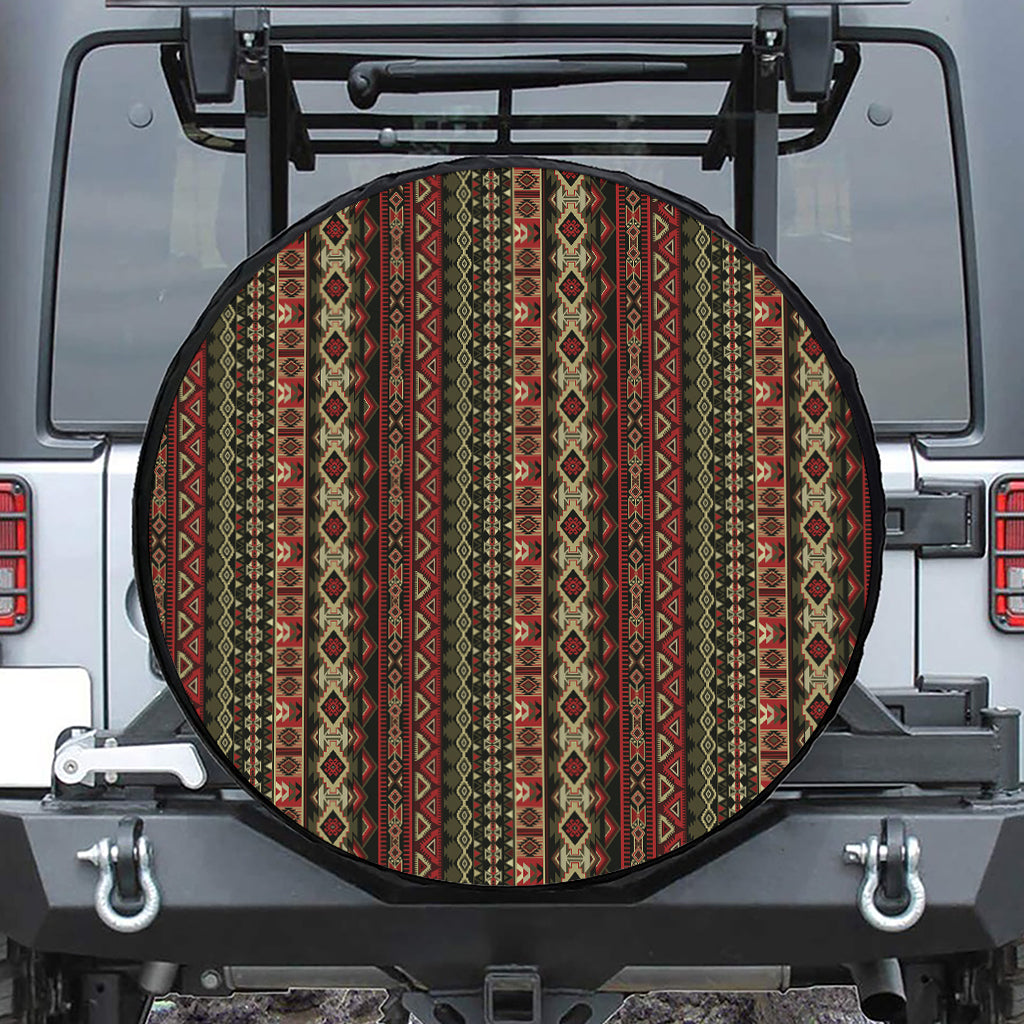 African Ethnic Pattern Print Leather Spare Tire Cover