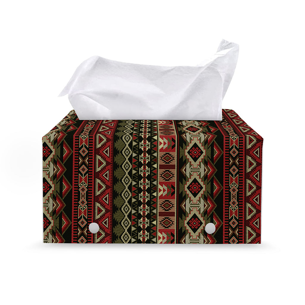 African Ethnic Pattern Print Leather Tissue Box Cover