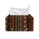 African Ethnic Pattern Print Leather Tissue Box Cover