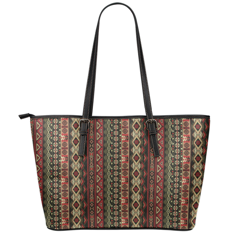 African Ethnic Pattern Print Leather Tote Bag