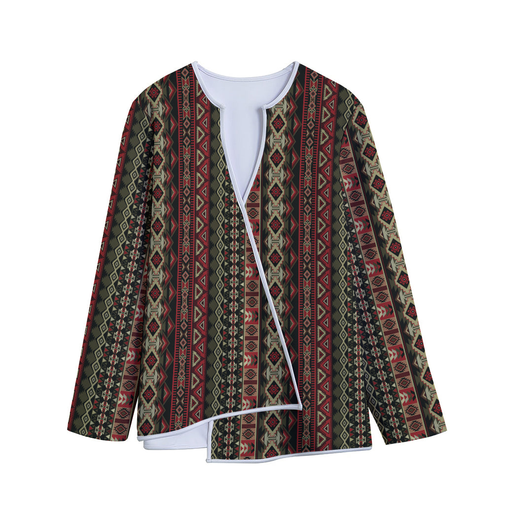 African Ethnic Pattern Print Long Sleeve Short Coat