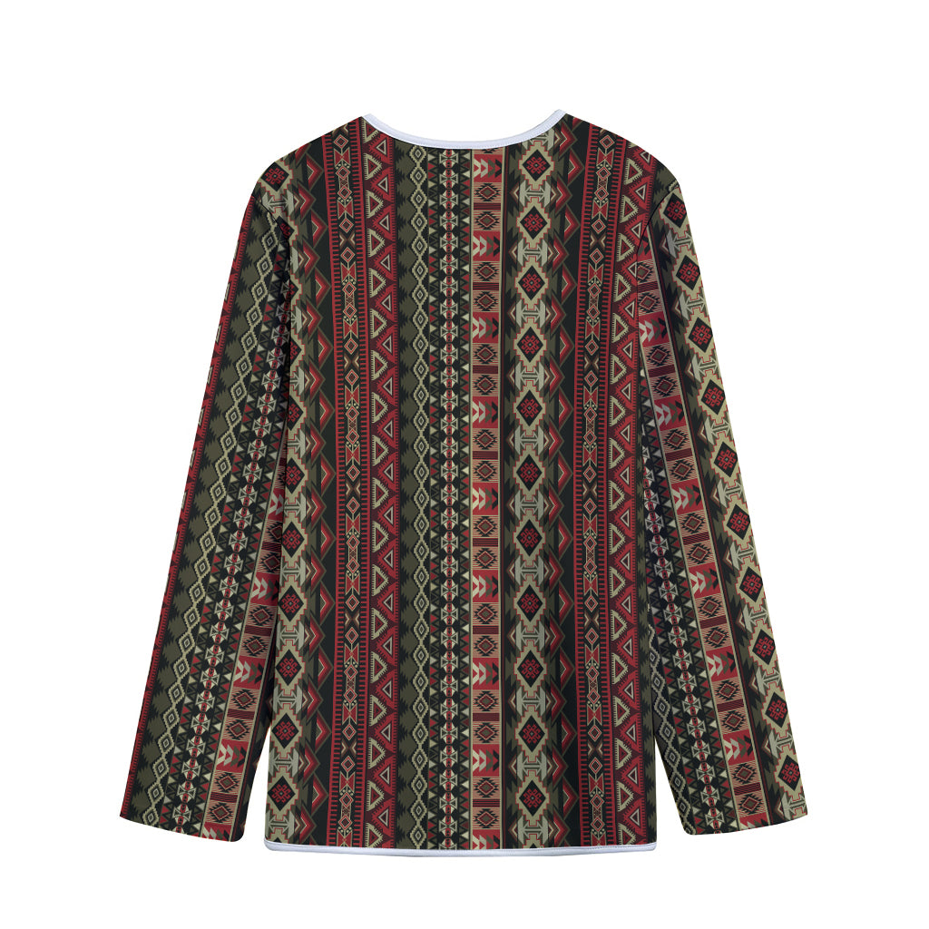 African Ethnic Pattern Print Long Sleeve Short Coat