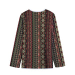 African Ethnic Pattern Print Long Sleeve Short Coat