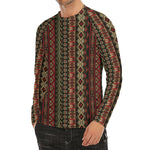 African Ethnic Pattern Print Men's Long Sleeve Rash Guard